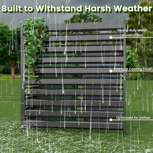 metal privacy fence screen, 42" h×38" w (3 showing dimensions