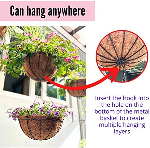 lalagreen hanging baskets (12 in, 6 pack) black, package contents