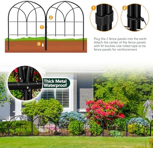 decorative garden fence, 27.3 ft no dig flower, close-up detail