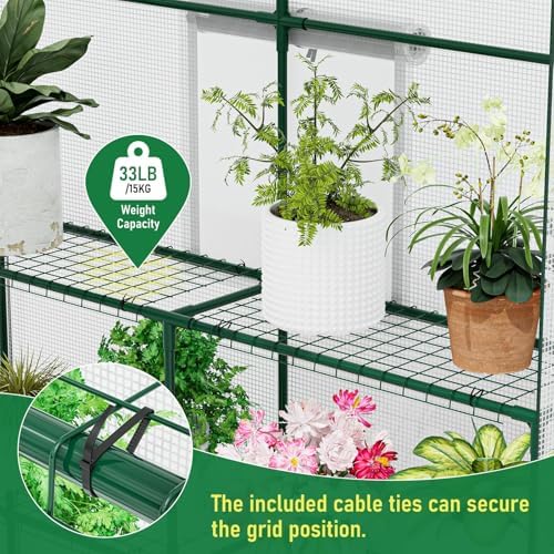 specilite 56×56×78inch walk-in greenhouse for outdoors garden plant, side view