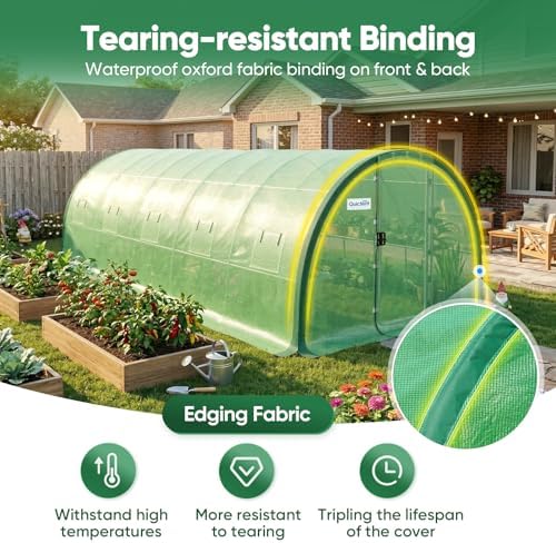 quictent 25x10x6.6ft tunnel greenhouse for outdoors with 2, package contents