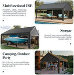 shintenchi 12x20 ft heavy-duty design carport,portable garage canopy,carport, front angle view