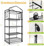 indoor greenhouse with grow light, 4-tier plant stand on a desk or shelf