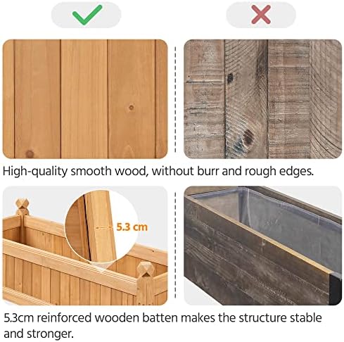 yaheetech 43.5" wooden raised garden bed rectangular planter, package contents