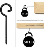 shikaman Screw in Hooks for Bird Feeder Hanger, Outdoor String Lights Hooks (30, 9 Inch)