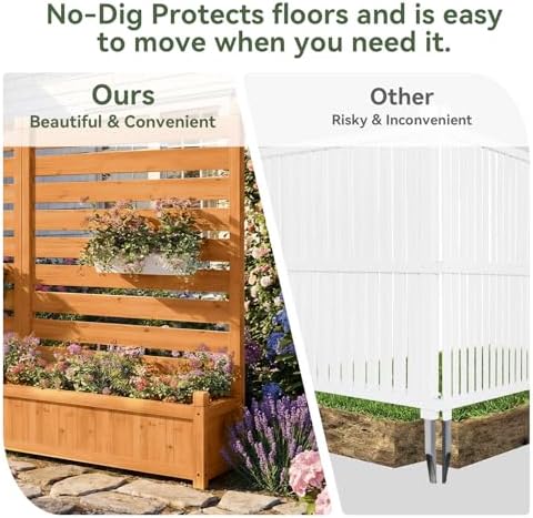 aoxun air conditioner fence, 2-panel wood privacy screen, side view
