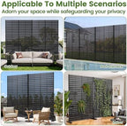 outdoor privacy screen 72" hdpe fence 6 panels, front angle view