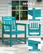 ciokea hdpe outdoor patio dining chairs set of showing dimensions