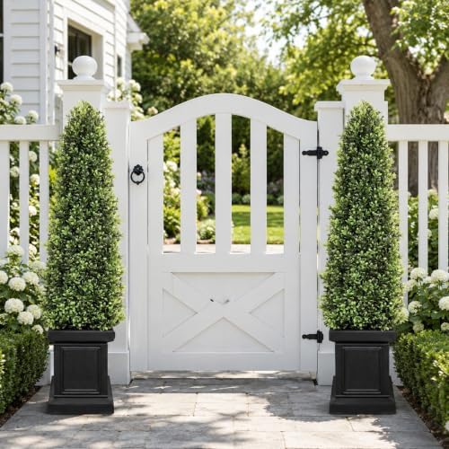 3.5ft topiary trees artificial outdoor set of 2, package contents