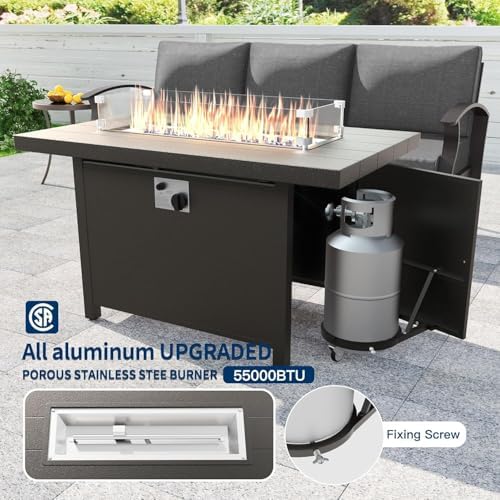 kullavik aluminum outdoor patio furniture set with 5.1'', package contents