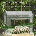 outsunny raised garden bed with greenhouse cover 45, close-up detail