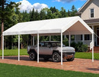 aoxun 10x20 ft carport, heavy duty car canopy shown in use