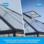 greenhouse vent automatic opener auto roof vent opener showing dimensions