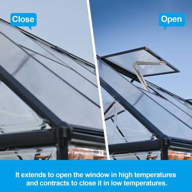 greenhouse vent automatic opener auto roof vent opener showing dimensions