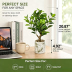 20.5 inch artificial ficus tree in cement pot shown in use