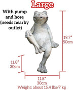 Whimsical Animal Pond Spitter, Outdoor Water Fountain with Pump and Hose, Antique Style Garden Water Fountain for Patio, Yard, Pond and Indoor Decor(Large)