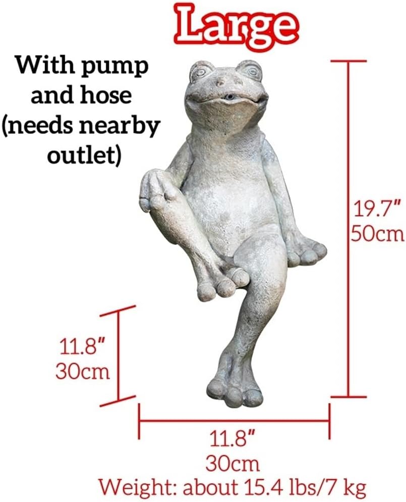 Whimsical Animal Pond Spitter, Outdoor Water Fountain with Pump and Hose, Antique Style Garden Water Fountain for Patio, Yard, Pond and Indoor Decor(Large)