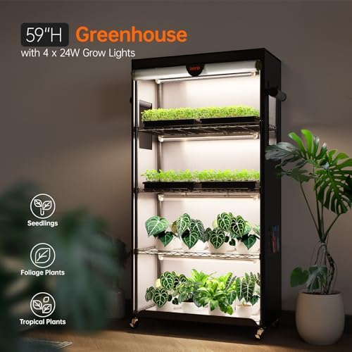 bstrip indoor greenhouse with grow light oxford cover shown in use