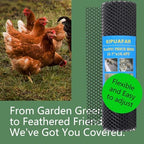 pet proof barrier net, black plastic chicken wire, package contents