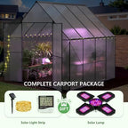 8x8 ft greenhouse for outdoors, heavy-duty polycarbonate greenhouse shown in use