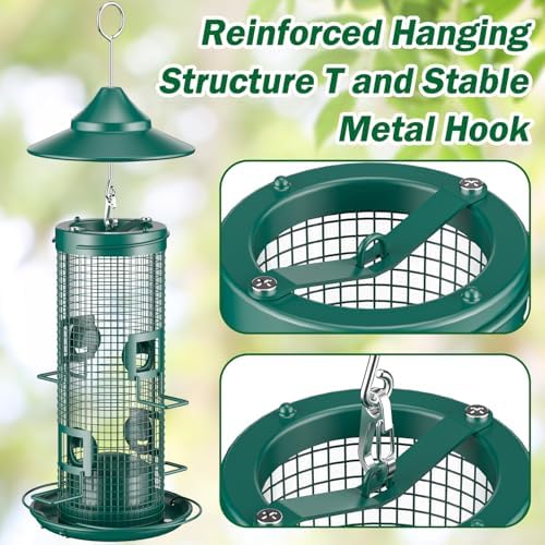 metal bird feeder for outdoors hanging, 2lb chew on a desk or shelf