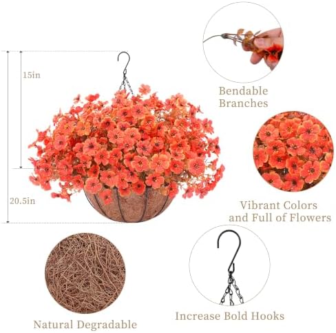 2 set artificial fake mums flowers plants with, side view