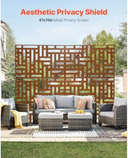 vevor metal privacy screen, 47" w x 76" shown in use