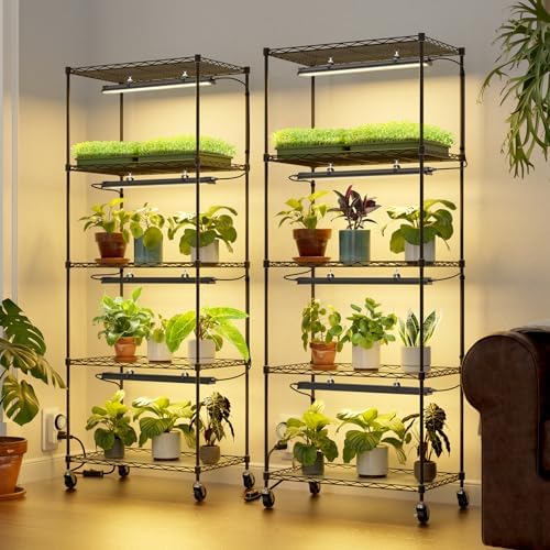 barrina cx91 plant stand with grow light, 5-tier shown in use