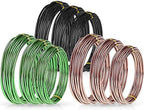 Zhanmai 9 Rolls Anodized Aluminum Bonsai Training Wires 3 Sizes (1.0, 1.5, 2.0 mm) Total 147 Feet Black Plant Training Wire for Fine Trunk Branch Control(Black, Brown, Green)