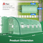 quictent 25x10x6.6ft tunnel greenhouse for outdoors with 2 shown in use