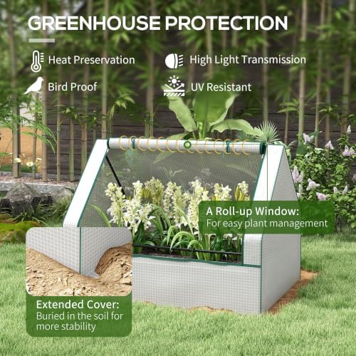 outsunny 4 x 3 x 1ft raised garden, side view