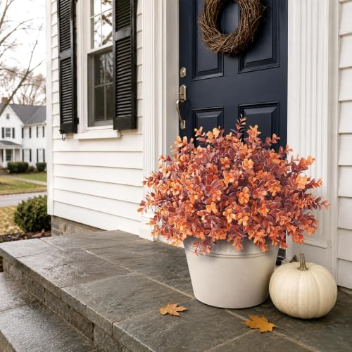 artificial fall boxwood topiary ball tree for front shown in use