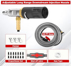 adjustable long-range chemical injection, 2-2.5 gpm, 45ft hose on a desk or shelf