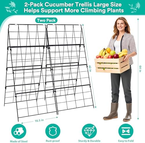 2packs 17 x 42 inch garden trellis for, close-up detail