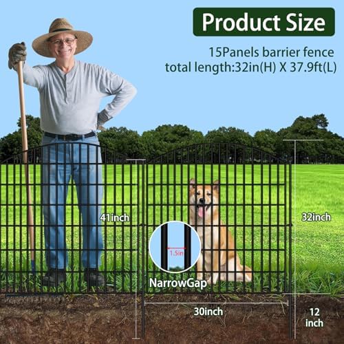 uliok 15 panels decorative garden fence, 32 in(h) shown in use