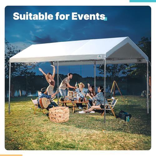 advance outdoor adjustable 10x15 ft heavy duty carport on a desk or shelf