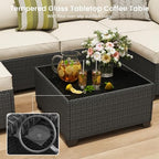 7 piece outdoor patio sectional furniture set, modular, package contents
