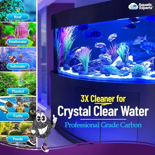premium activated carbon, aquarium carbon for fish tank, front angle view