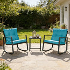 suncrown 3 piece outdoor rocking bistro set black, close-up detail