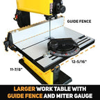 woodskil 9-inch band saw, 3-amp benchtop bandsaw, 2500 showing dimensions