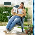 Rockaway Heavy Duty All Weather Patio or Deck Rocking Chair, Green | Polyethylene Outdoor Rocker with Backrest and Armrests for Porch, Deck, and Patio