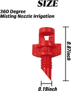 RONYOUNG 210PCS 360 Degree Misting Nozzle Irrigation, Sprinklers Sprayer for Garden Irrigation System, Micro Sprayer Refraction Automizing Drippers