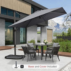 purple leaf umbrella with base & cover 9' shown in use