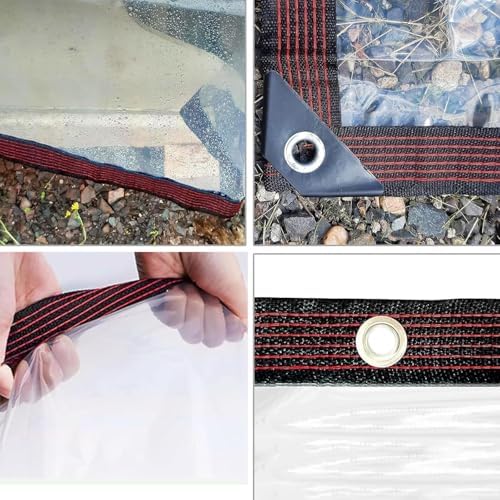 6.6x15ft clear waterproof tarps increase grommets, 33ft windproof on a desk or shelf