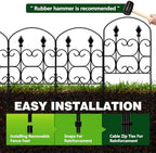 24in(h) x 10.83ft(l) decorative garden fence - tall, side view