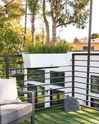 veradek pure series railing planter - tapered window, side view