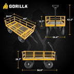 gorilla carts steel utility garden cart, 1200 lb., close-up detail