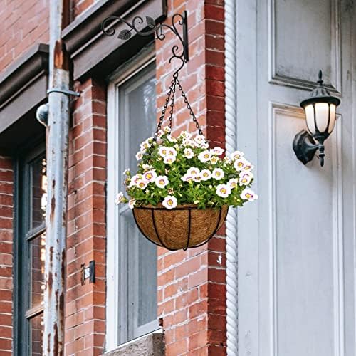 6 Pack 14 Inch Hanging Basket Coco Liners Replacement, Round | 100% Natural Coconut Liners for Planters, Breathable Coconut Fiber Planter Liners for Indoor Outdoor Plants, Flowers, Herbs