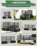 foowin air conditioner fence, 3 panels metal privacy showing dimensions