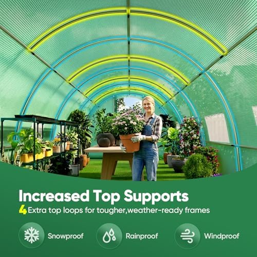 quictent 20x10x6.6ft tunnel greenhouse for outdoors with 2, side view